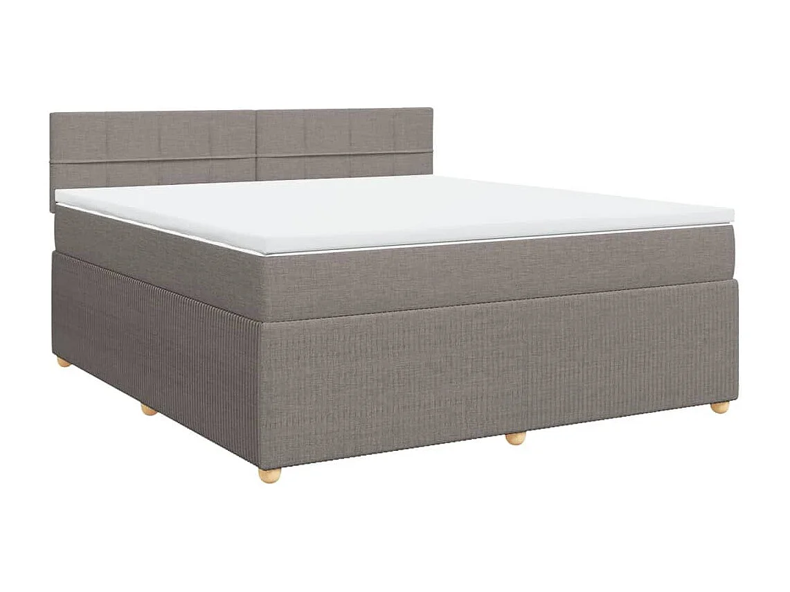 Boxspring met matras stof taupe 180x200 cm