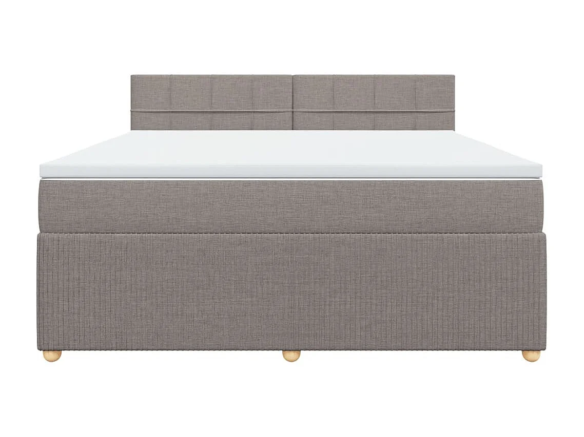 Sommier à lattes de lit avec matelas Taupe 180x200 cm Tissu