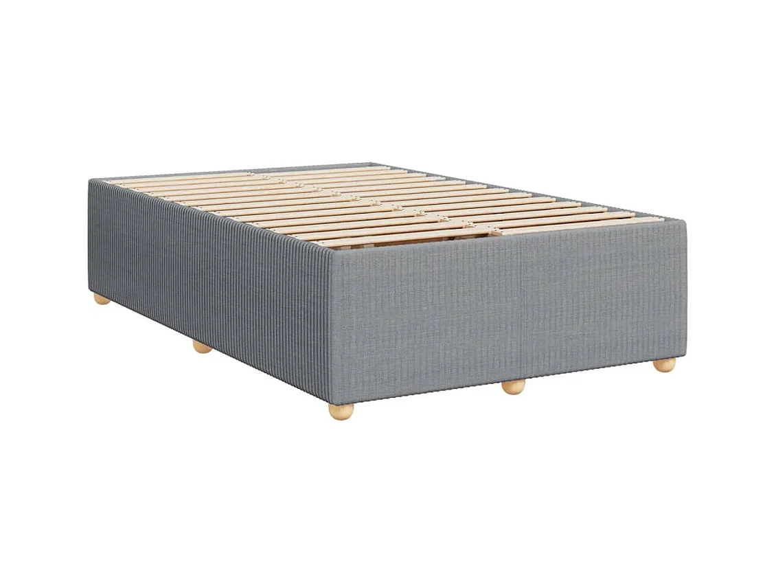 Cama boxspring com colchão 120x190 cm tecido cinzento-claro
