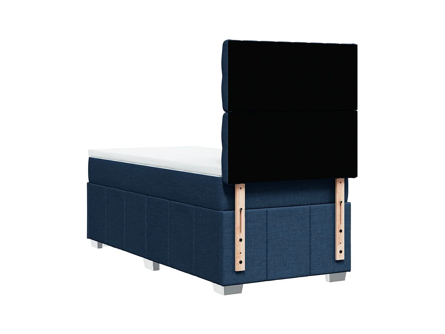 Sommier à lattes de lit avec matelas Bleu 100x200 cm Tissu