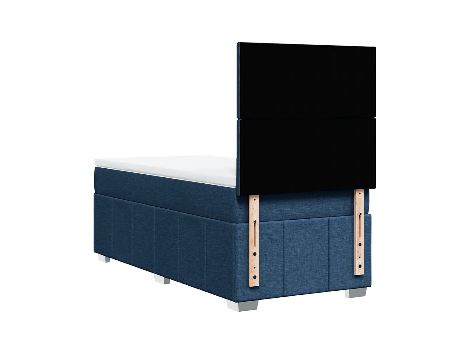 Cama com molas/colchão 80x200 cm tecido azul