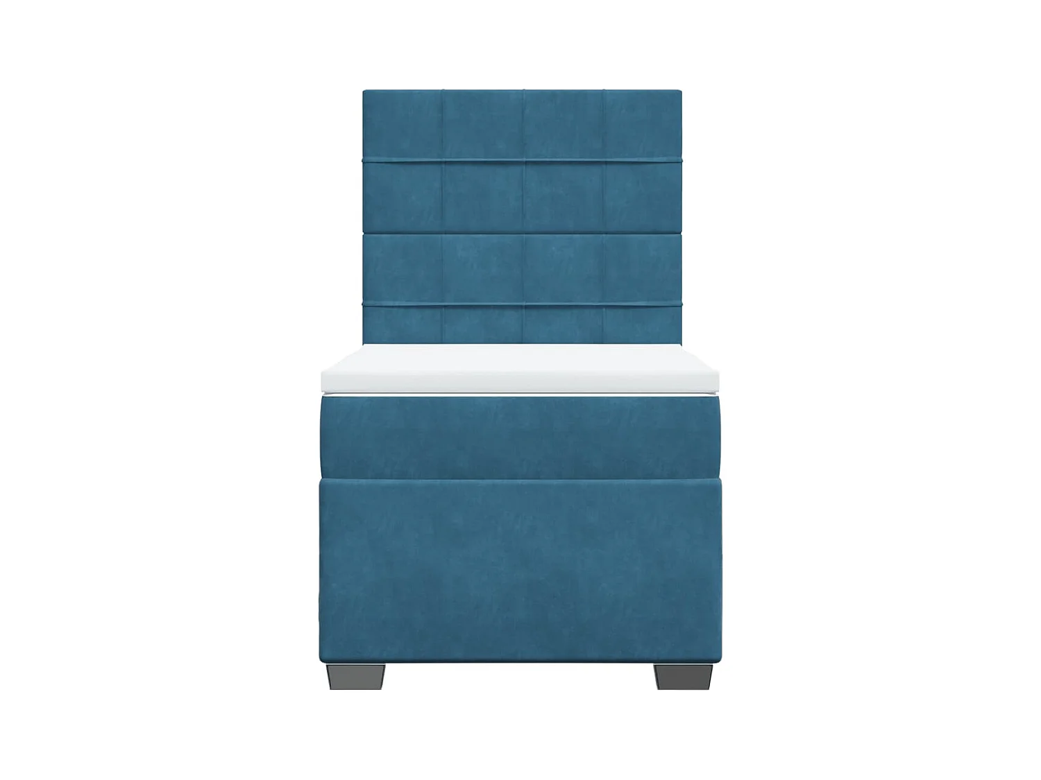 Cama boxspring com colchão 90x200 cm veludo azul