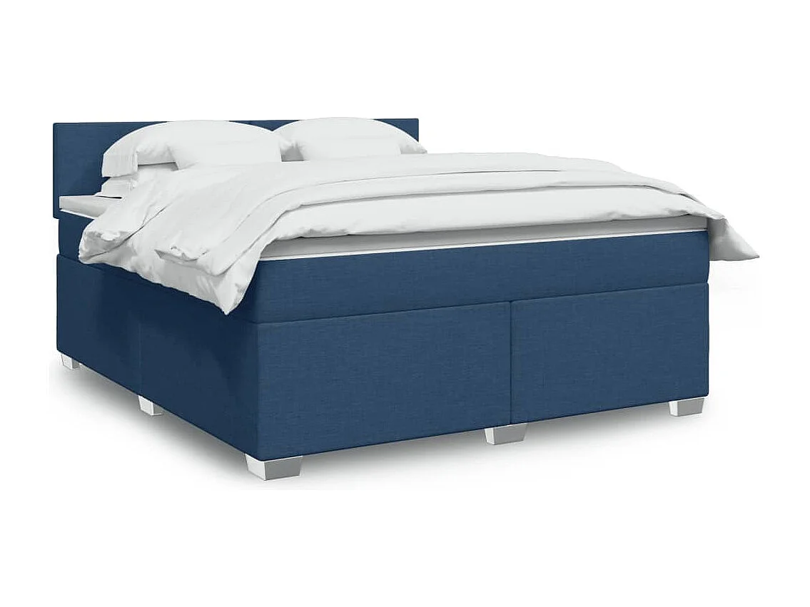 Sommier à lattes de lit avec matelas Bleu 180x200 cm Tissu