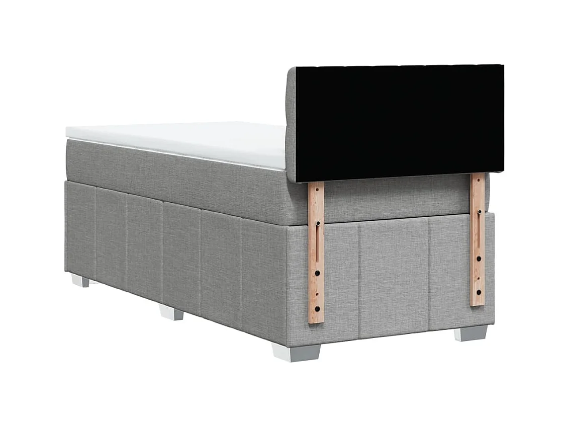 Sommier à lattes de lit avec matelas gris clair 80x200 cm tissu