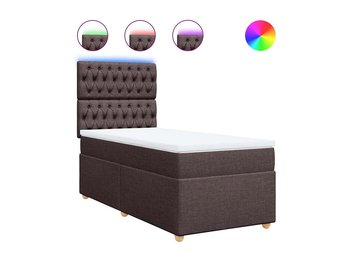 Sommier à lattes de lit avec matelas Marron foncé 100x200 cm