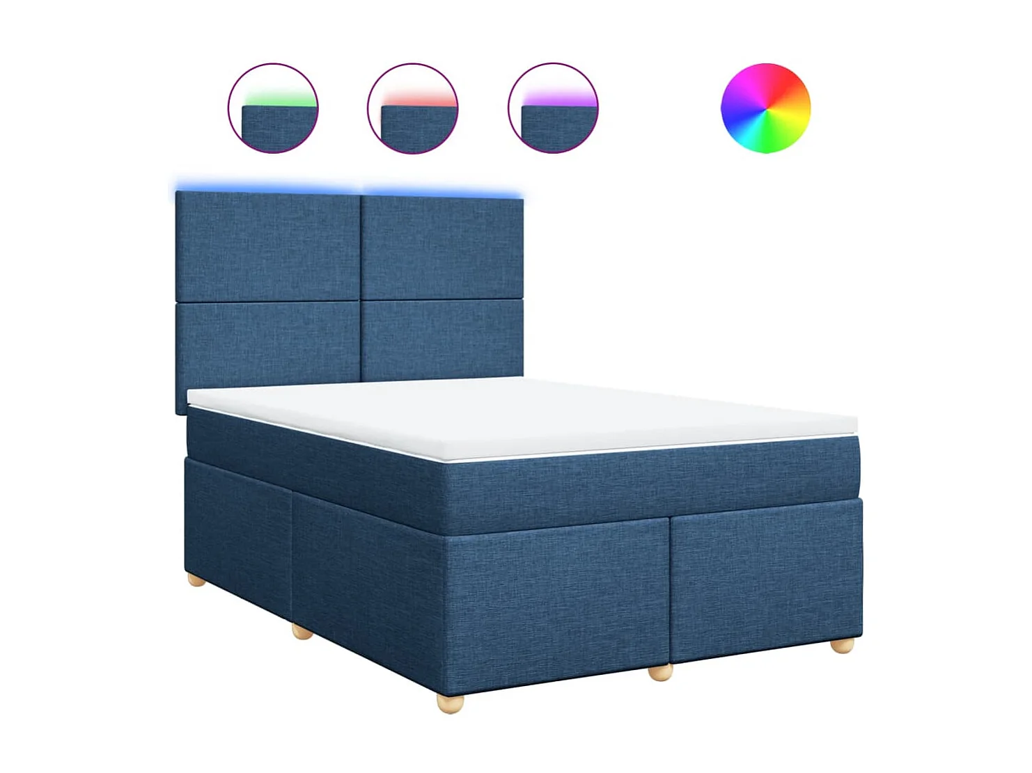 Boxspring met matras stof blauw 140x200 cm