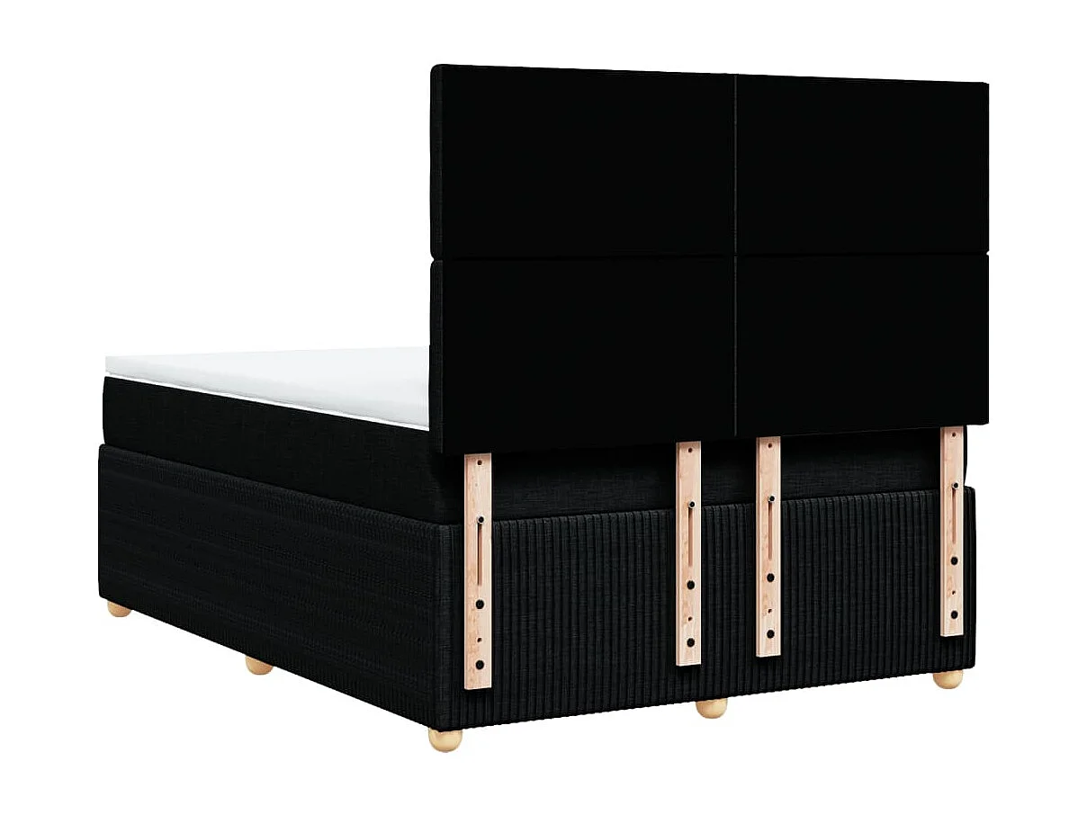 Sommier à lattes de lit avec matelas Noir 140x190 cm Tissu