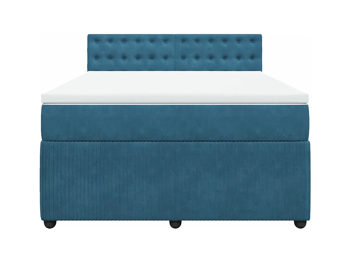 Cama com molas/colchão 140x200 cm veludo azul