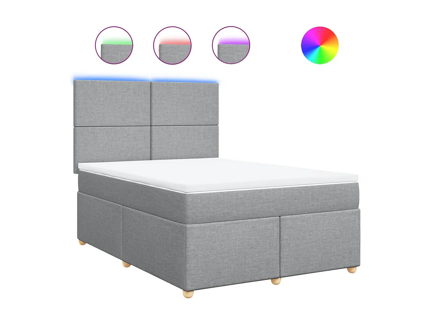 Boxspring met matras stof lichtgrijs 160x200 cm