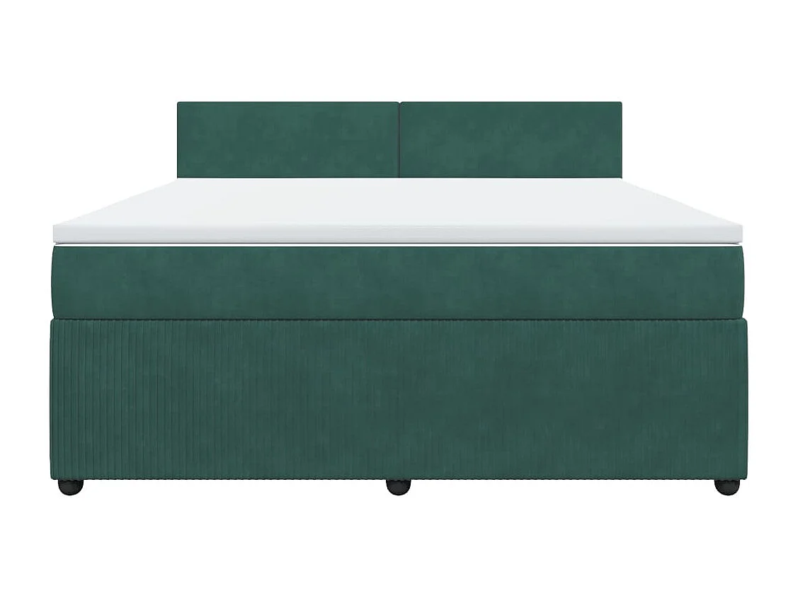 Boxspring met matras fluweel donkergroen 180x200 cm