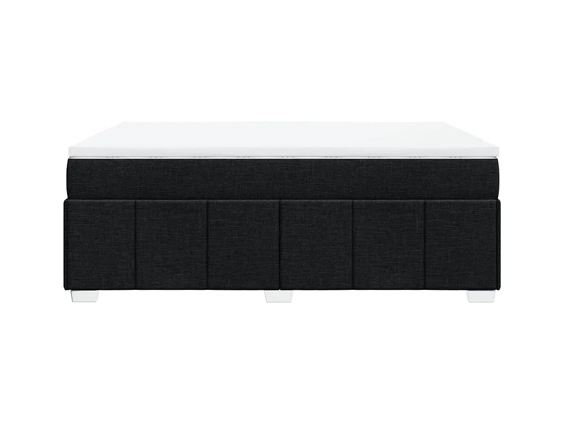 Sommier à lattes de lit avec matelas Noir 160x200 cm Tissu