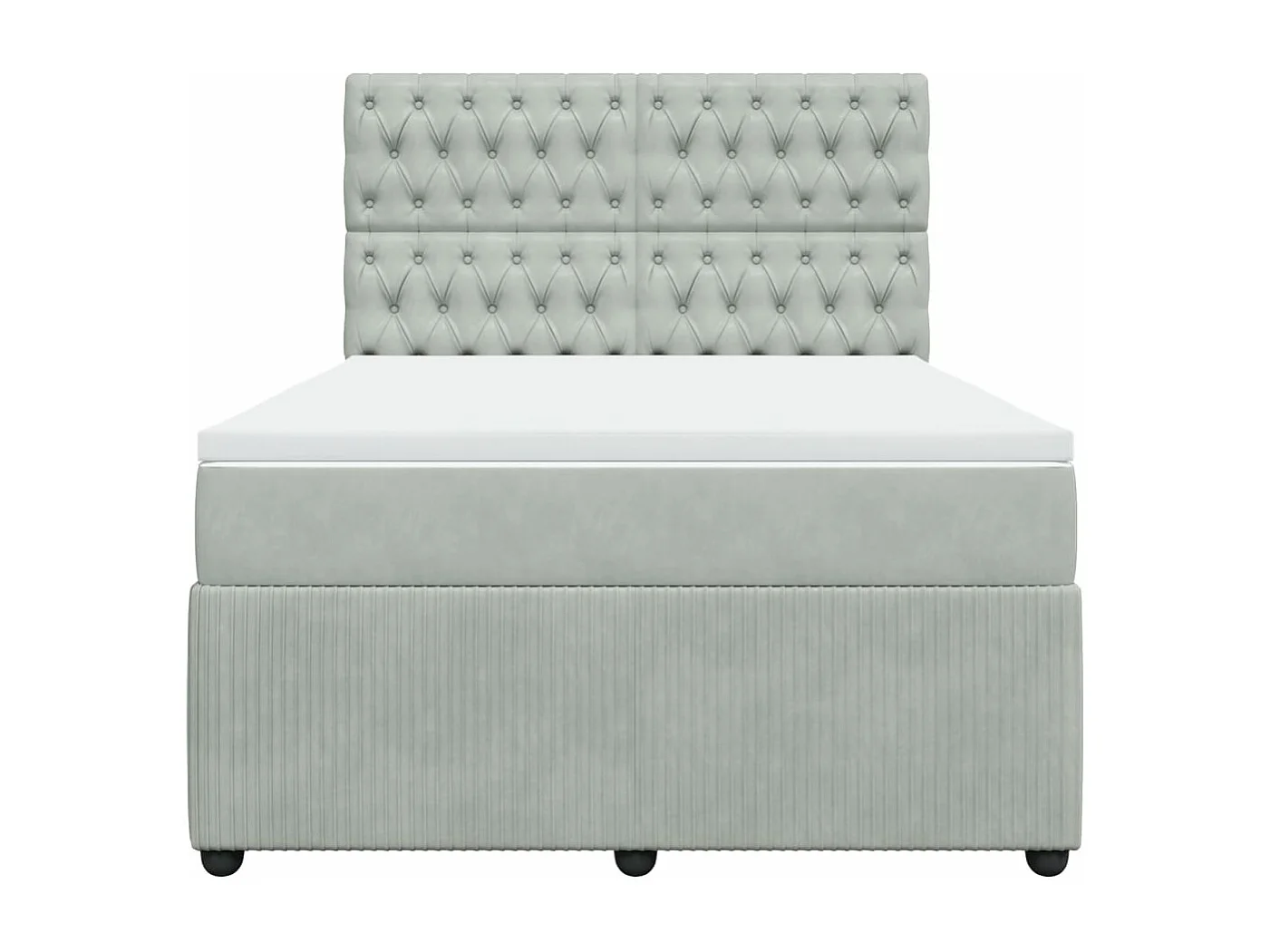 Sommier à lattes de lit et matelas Gris clair 140x200cm Velours