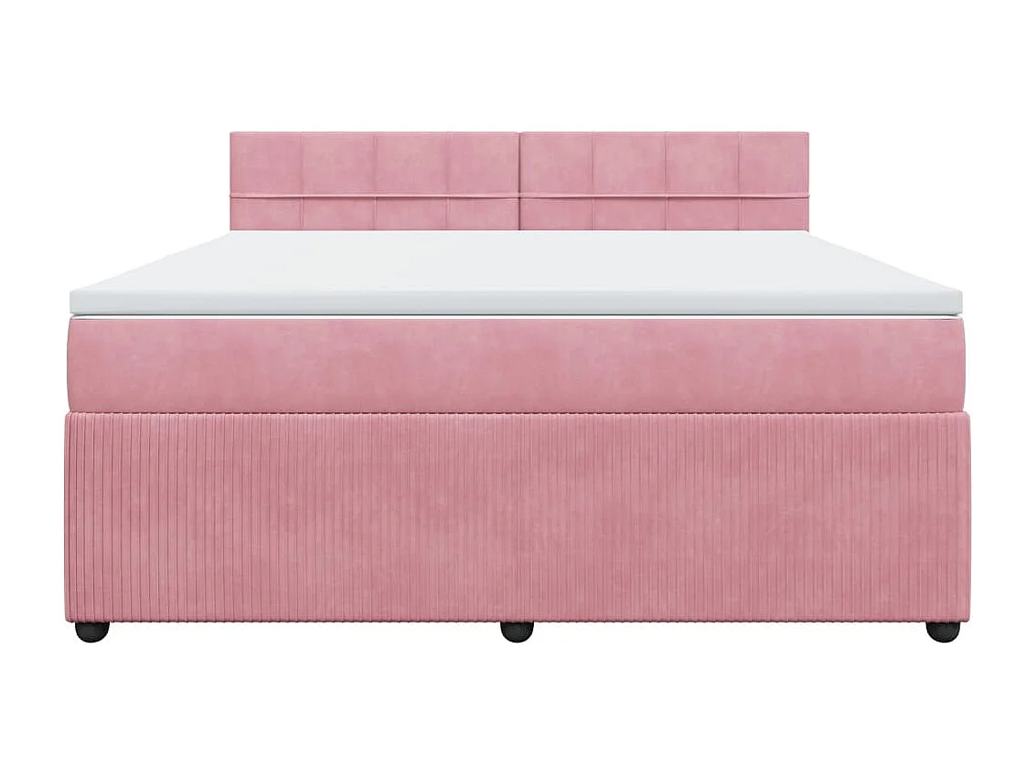 Cama com molas/colchão 180x200 cm veludo rosa