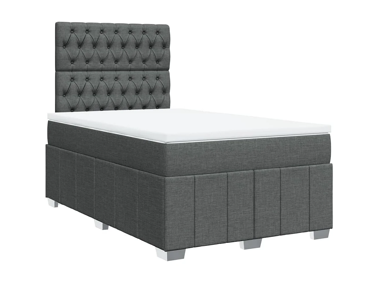 Sommier à lattes de lit avec matelas Gris foncé 120x200cm Tissu