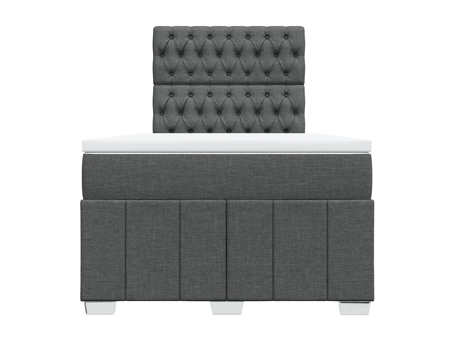 Sommier à lattes de lit avec matelas Gris foncé 120x200cm Tissu