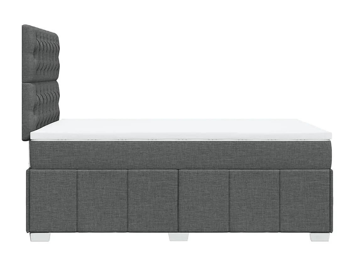 Sommier à lattes de lit avec matelas Gris foncé 120x200cm Tissu