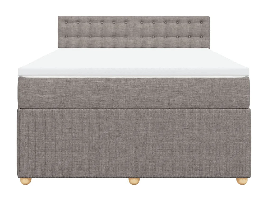 Sommier à lattes de lit avec matelas Taupe 160x200 cm Tissu