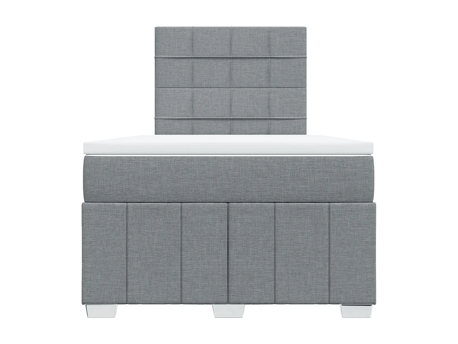 Cama boxspring com colchão 120x190 cm tecido cinzento-claro