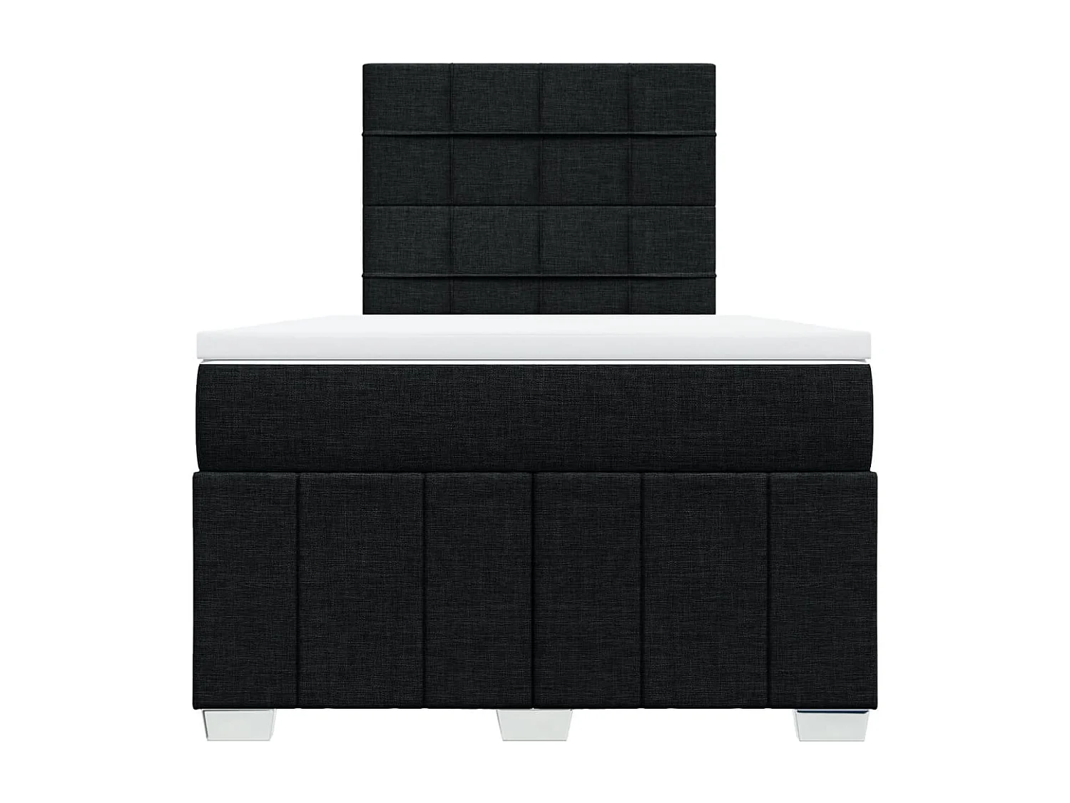 Sommier à lattes de lit avec matelas Noir 120x200 cm Tissu