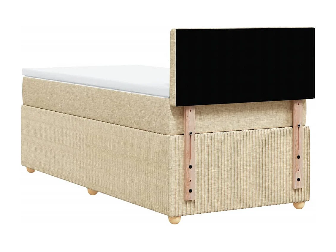 Sommier à lattes de lit avec matelas Crème 100x200 cm Tissu