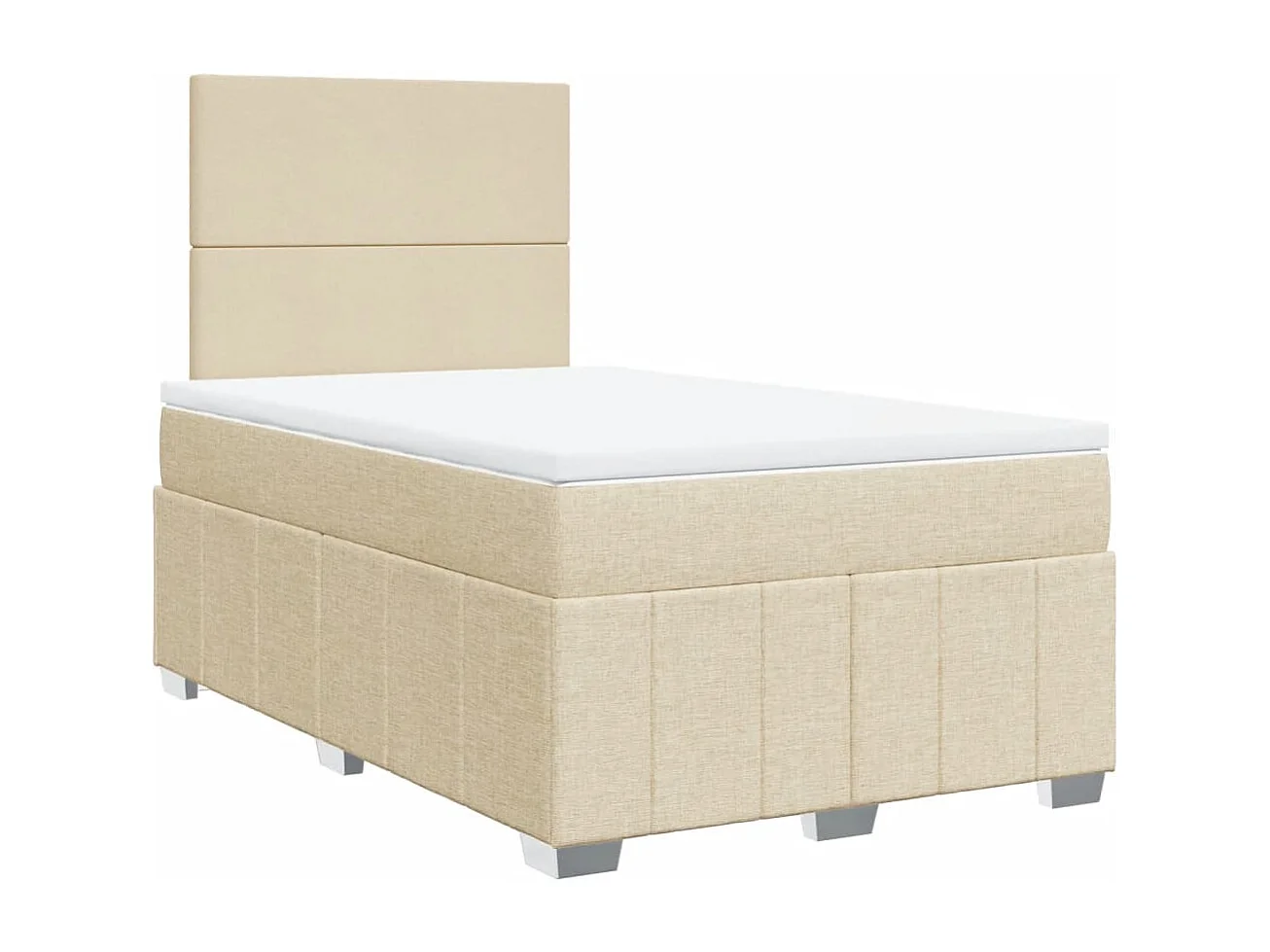 Sommier à lattes de lit avec matelas Crème 120x200 cm Tissu