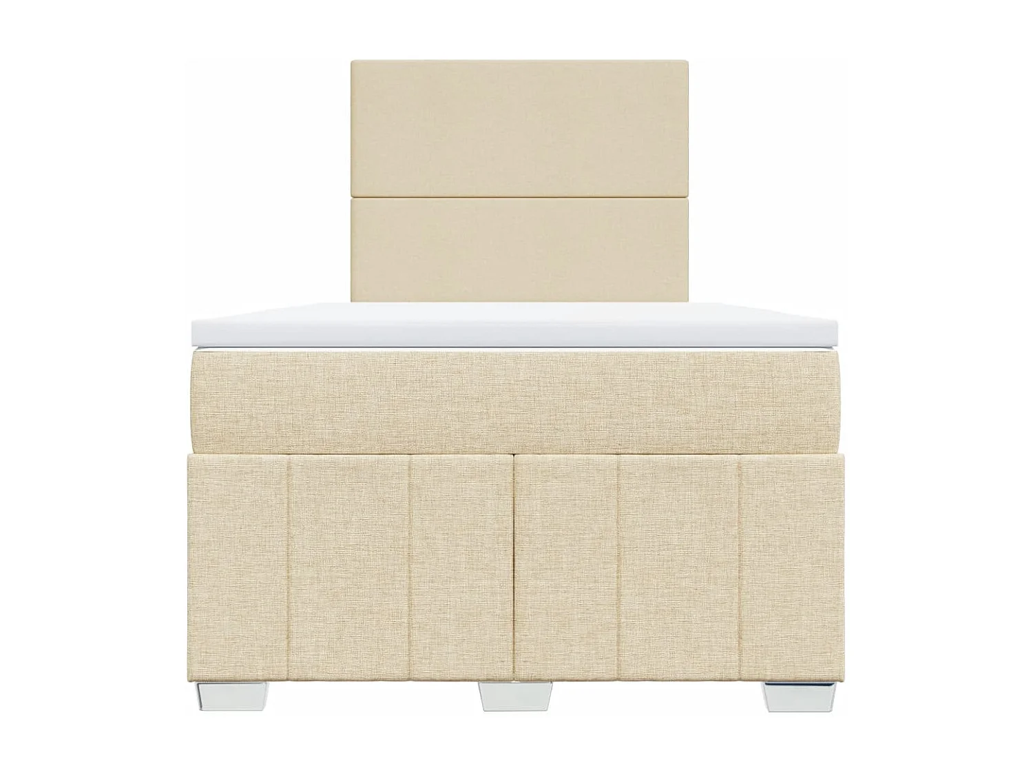 Sommier à lattes de lit avec matelas Crème 120x200 cm Tissu