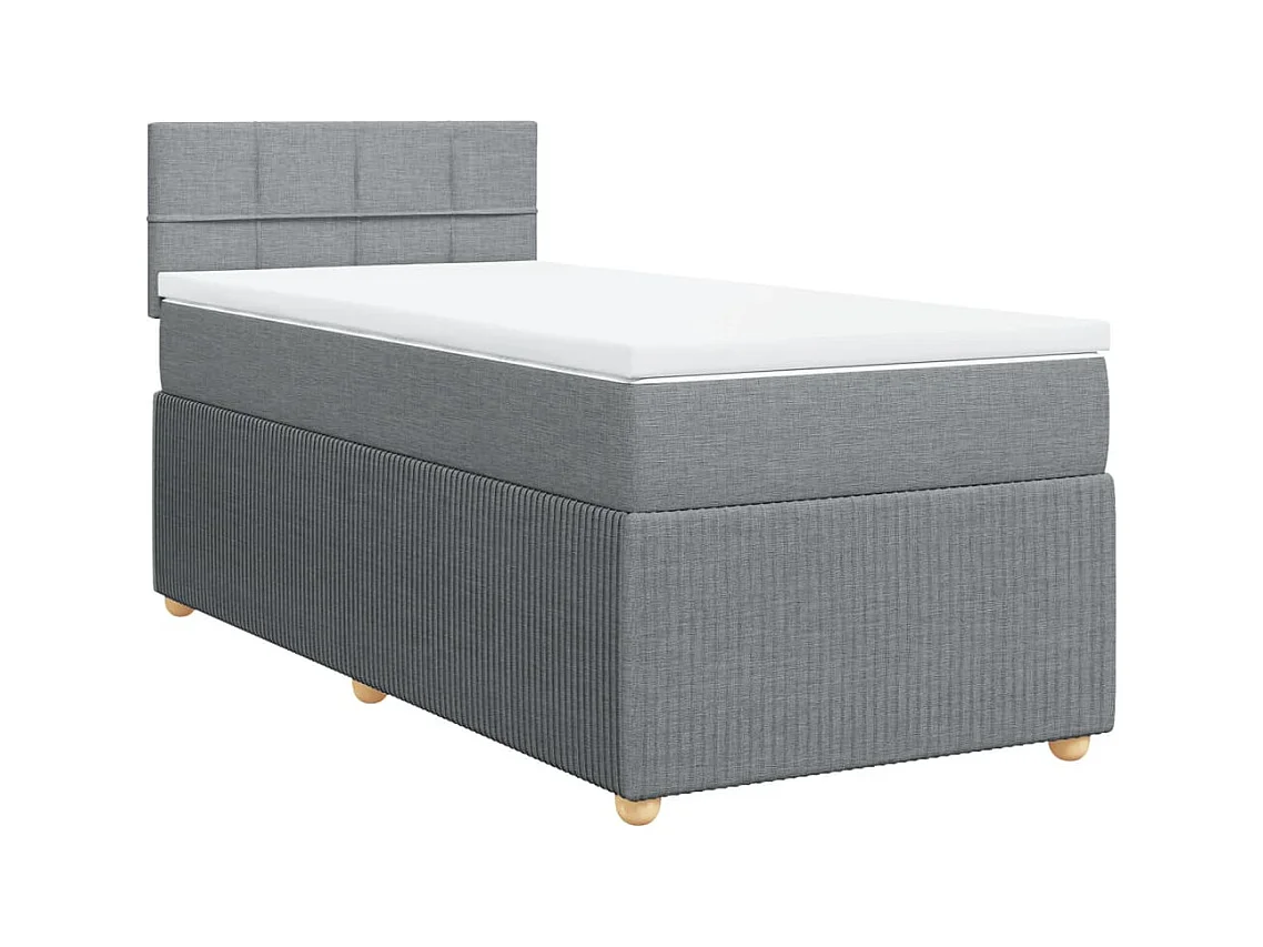 Sommier à lattes de lit et matelas Gris clair 90x190 cm Tissu