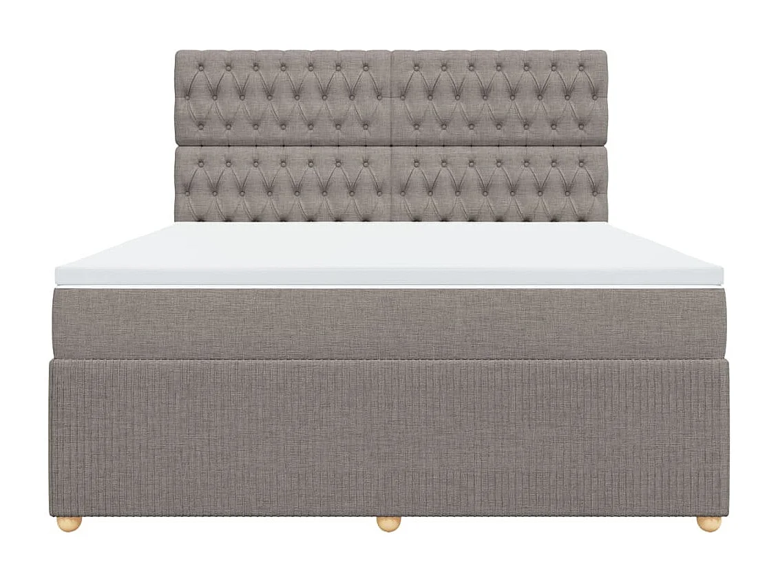 Cama com molas/colchão 180x200 cm tecido castanho-acinzentado
