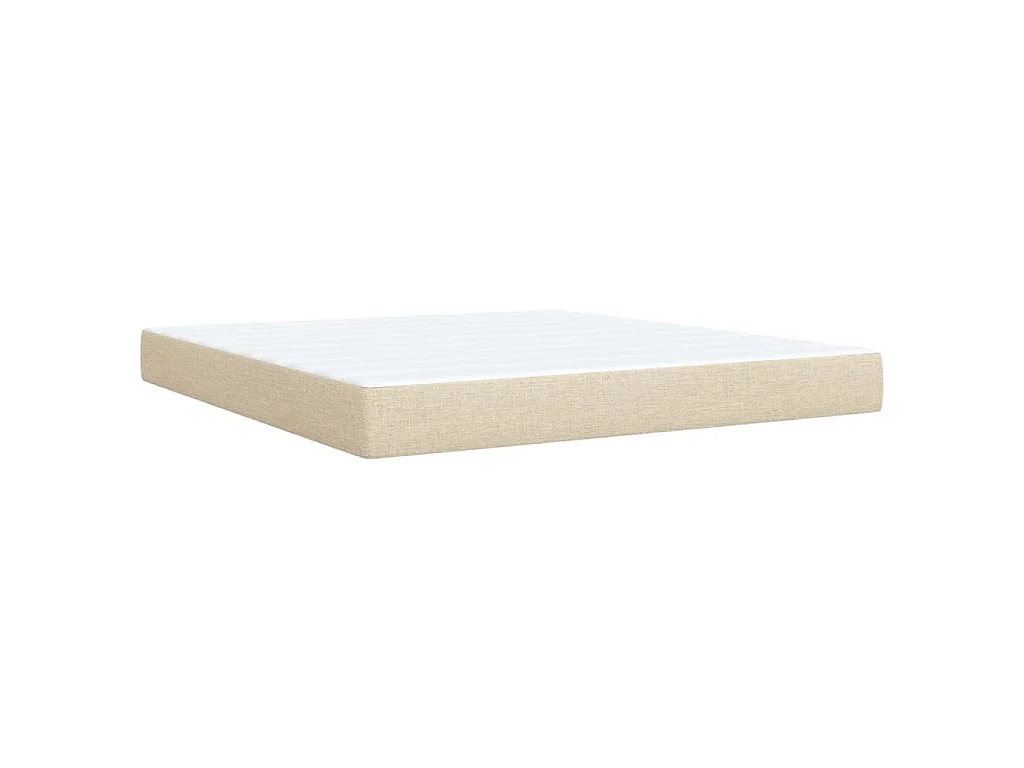 Cama box spring con colchón tela color crema 180x200 cm
