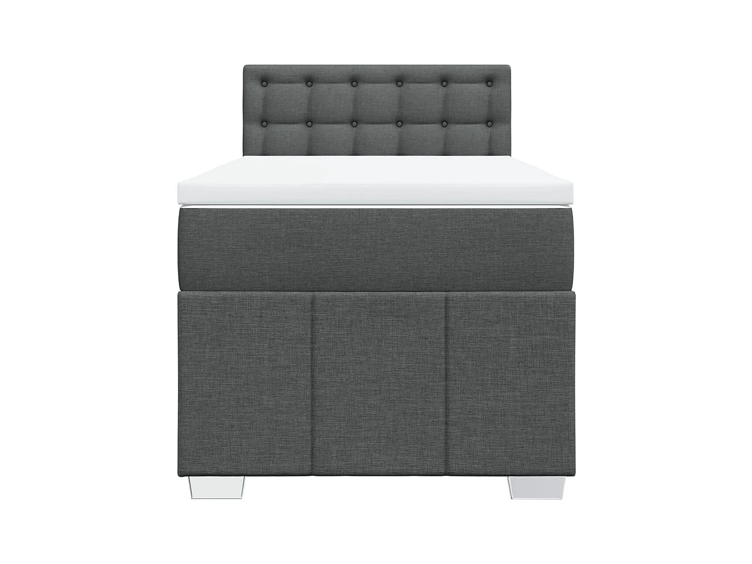 Cama com molas/colchão 90x200 cm tecido cinzento-escuro