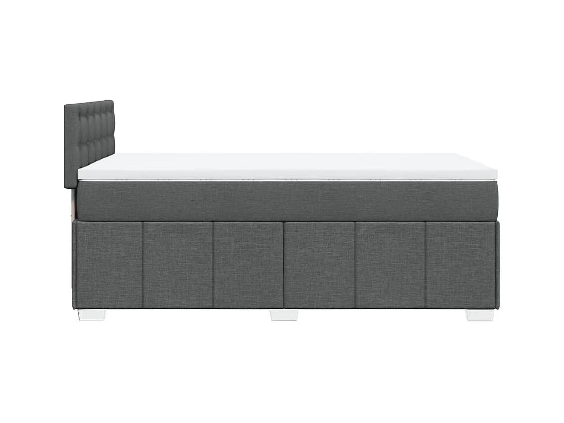 Cama com molas/colchão 90x200 cm tecido cinzento-escuro