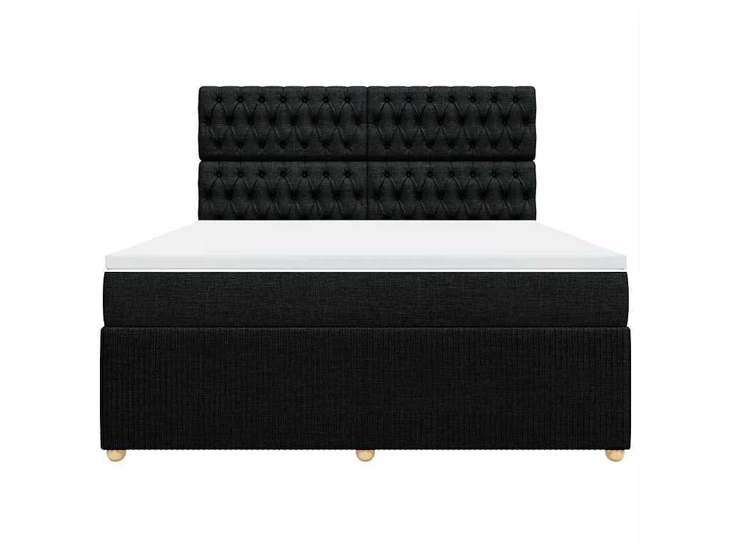 Cama com molas/colchão 180x200 cm tecido preto