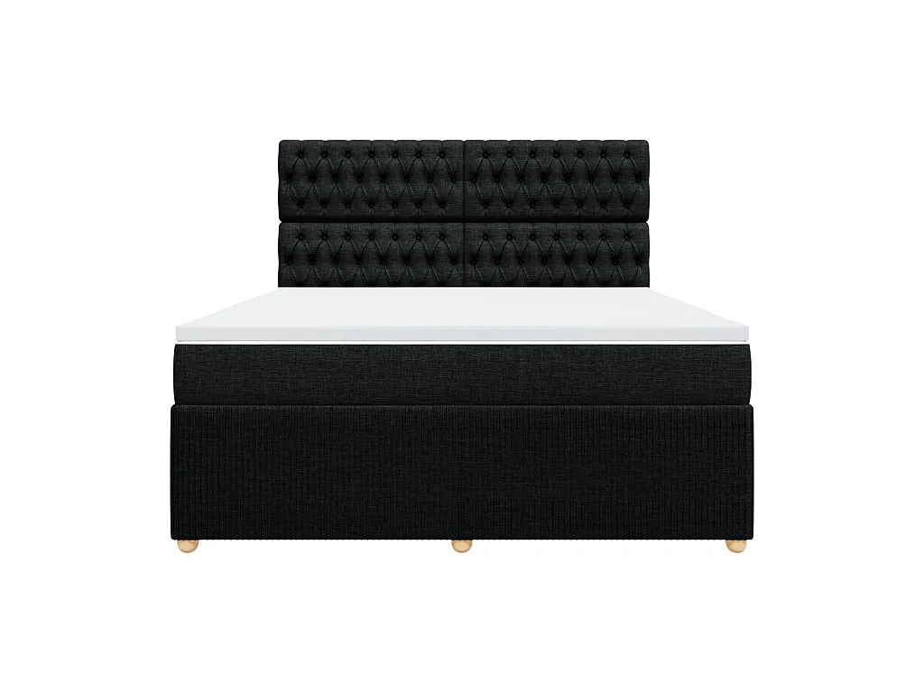 Sommier à lattes de lit avec matelas Noir 180x200 cm Tissu