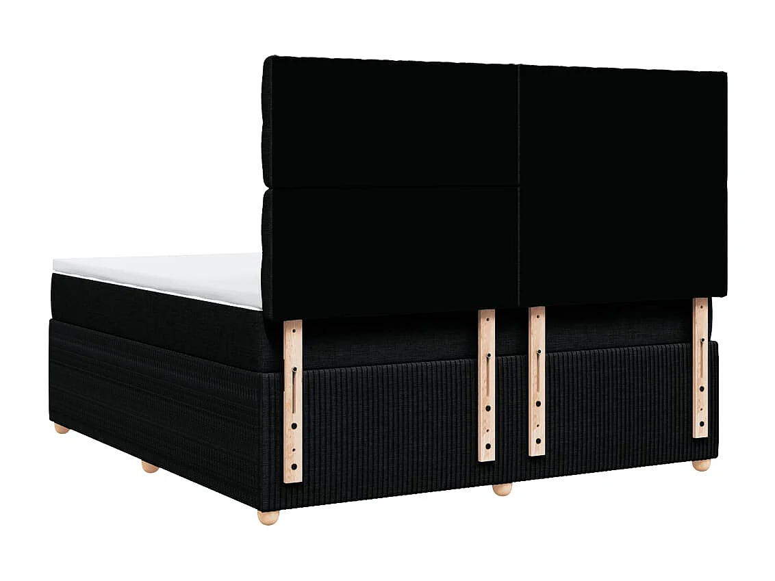 Sommier à lattes de lit avec matelas Noir 180x200 cm Tissu