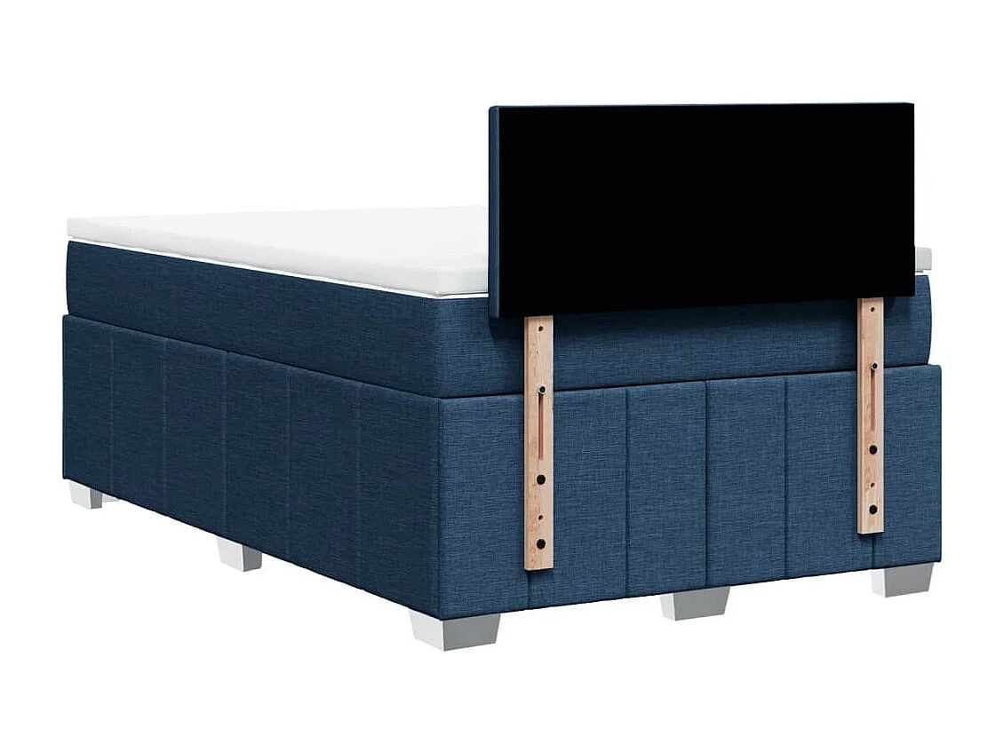 Boxspring met matras stof blauw 120x190 cm