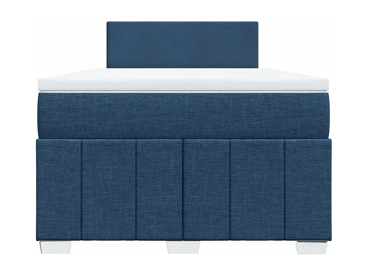 Cama boxspring com colchão 120x190 cm tecido azul