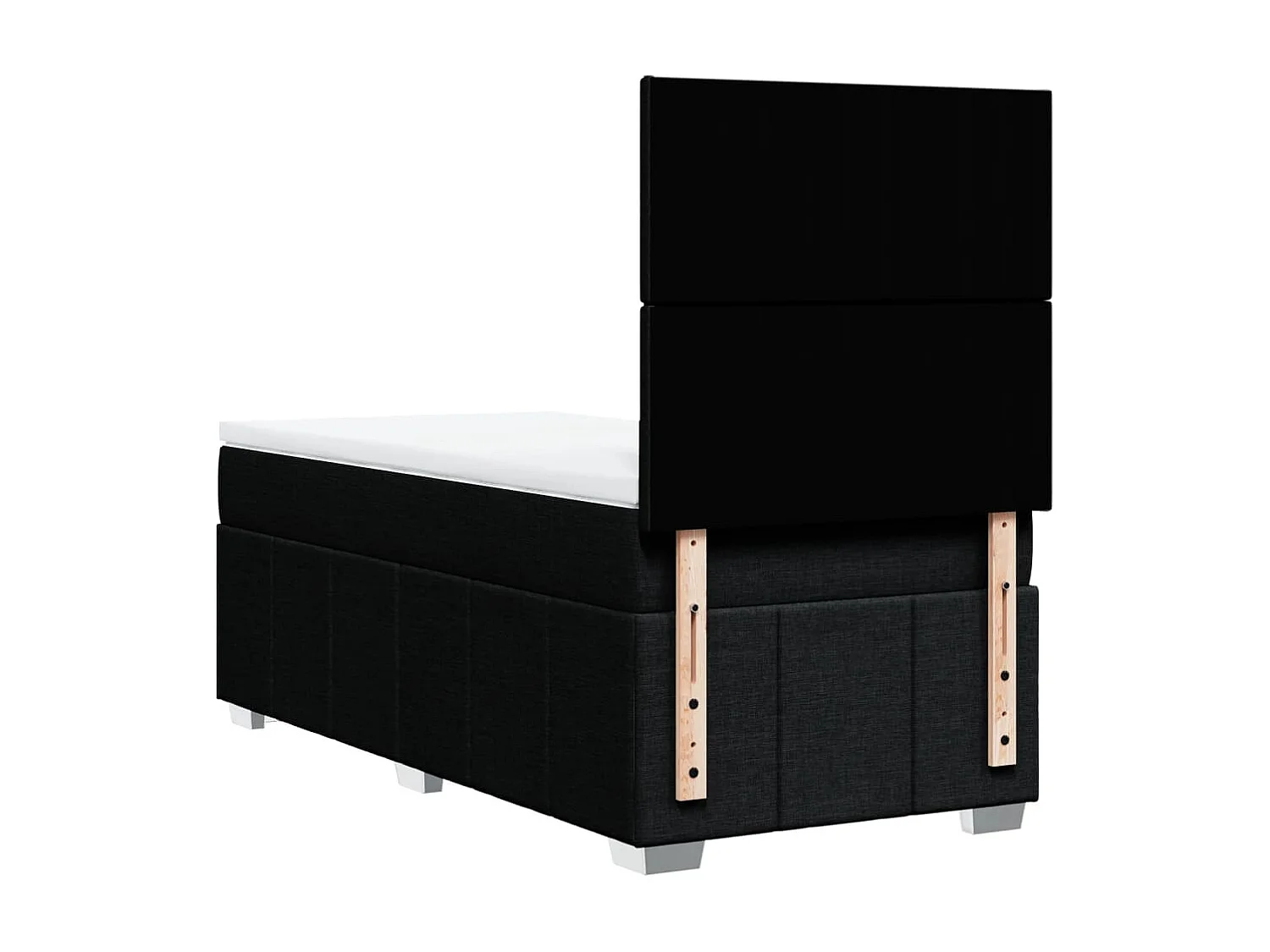 Boxspring met matras stof zwart 90x190 cm