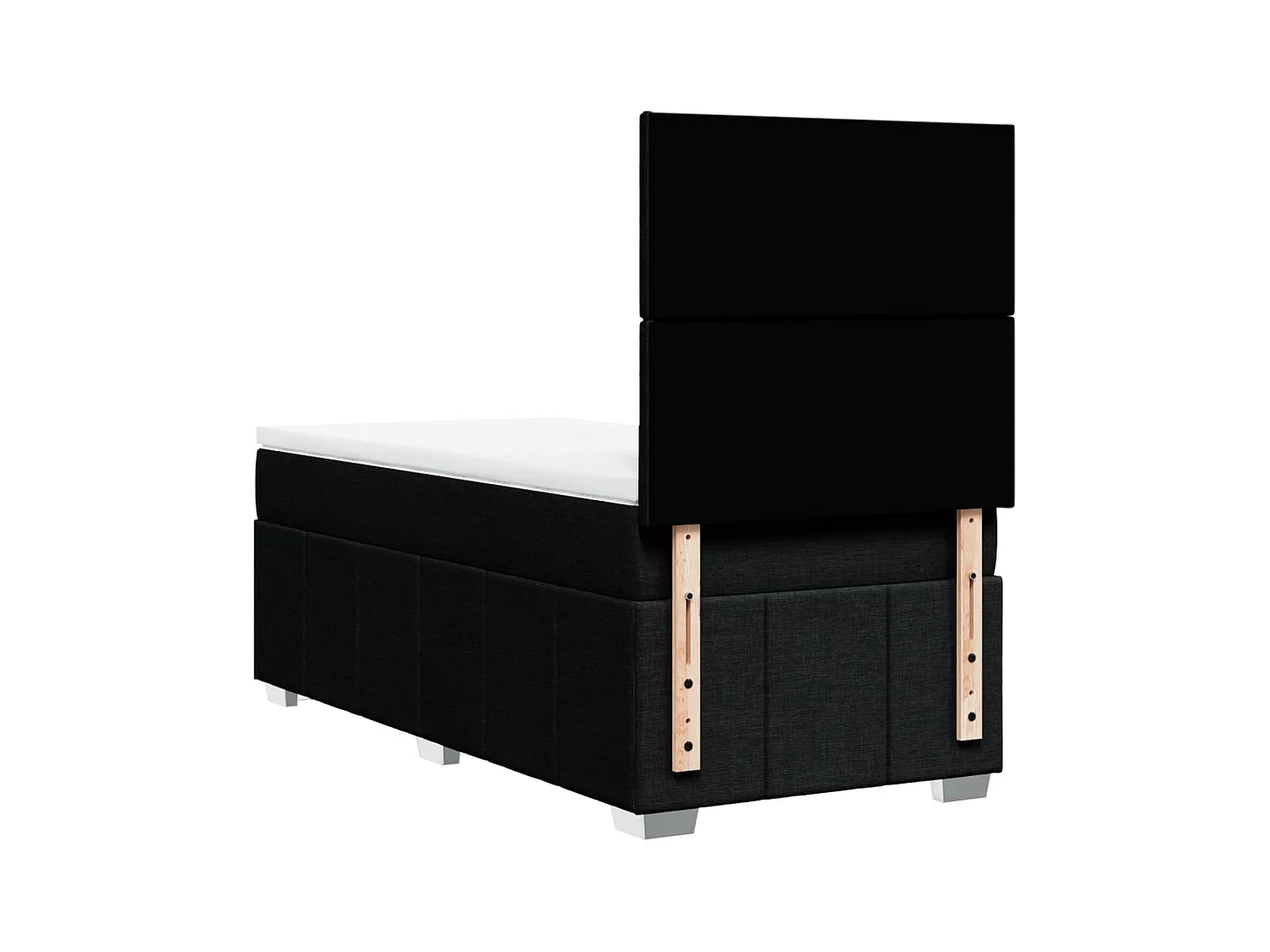 Sommier à lattes de lit avec matelas Noir 90x190 cm Tissu