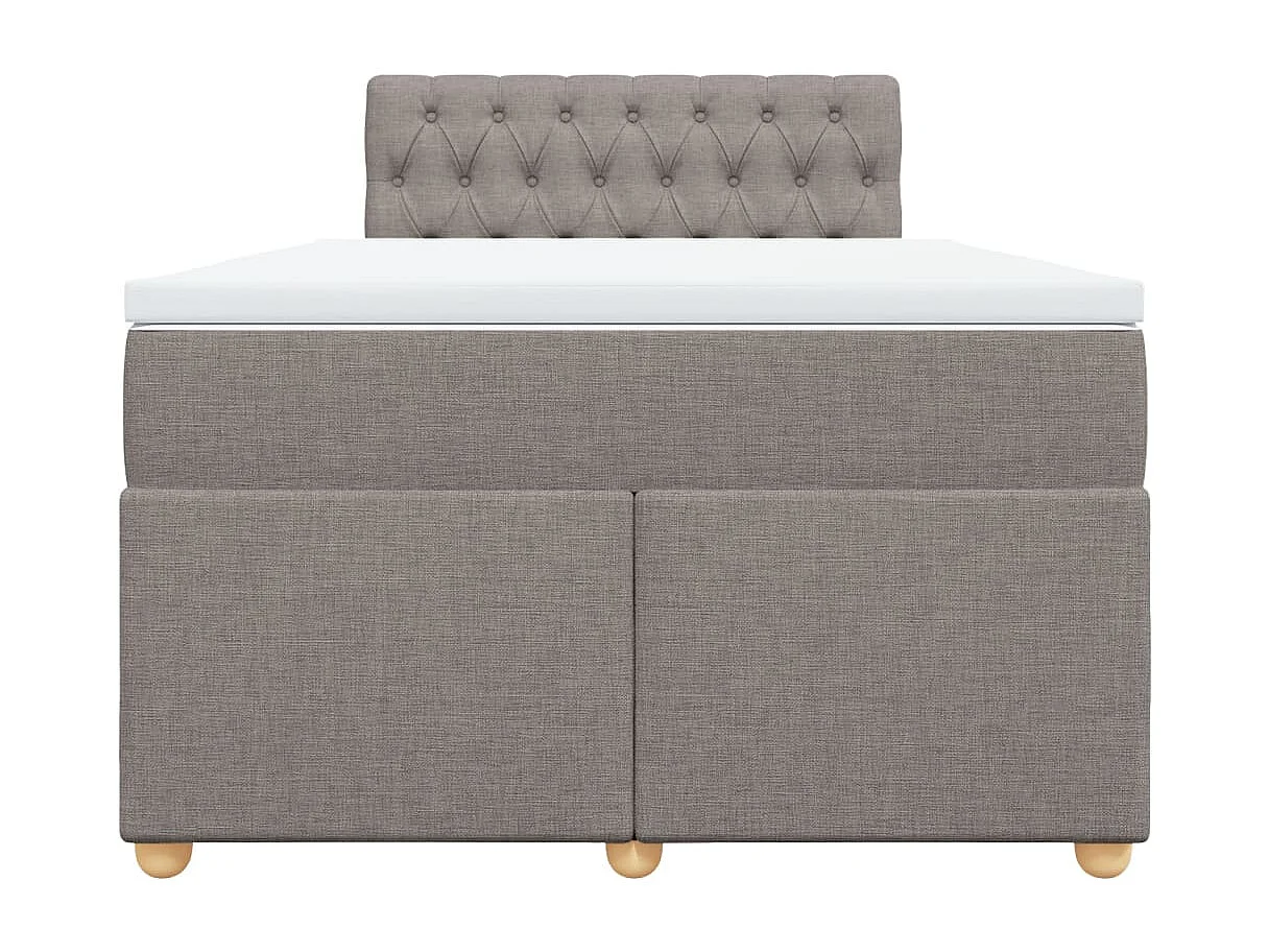Cama boxspring c/ colchão 120x190cm tecido castanho-acinzentado