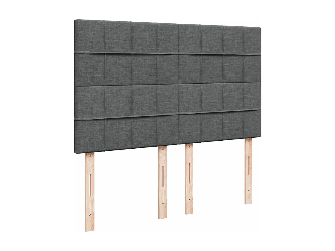 Sommier à lattes de lit avec matelas Gris foncé 160x200cm Tissu