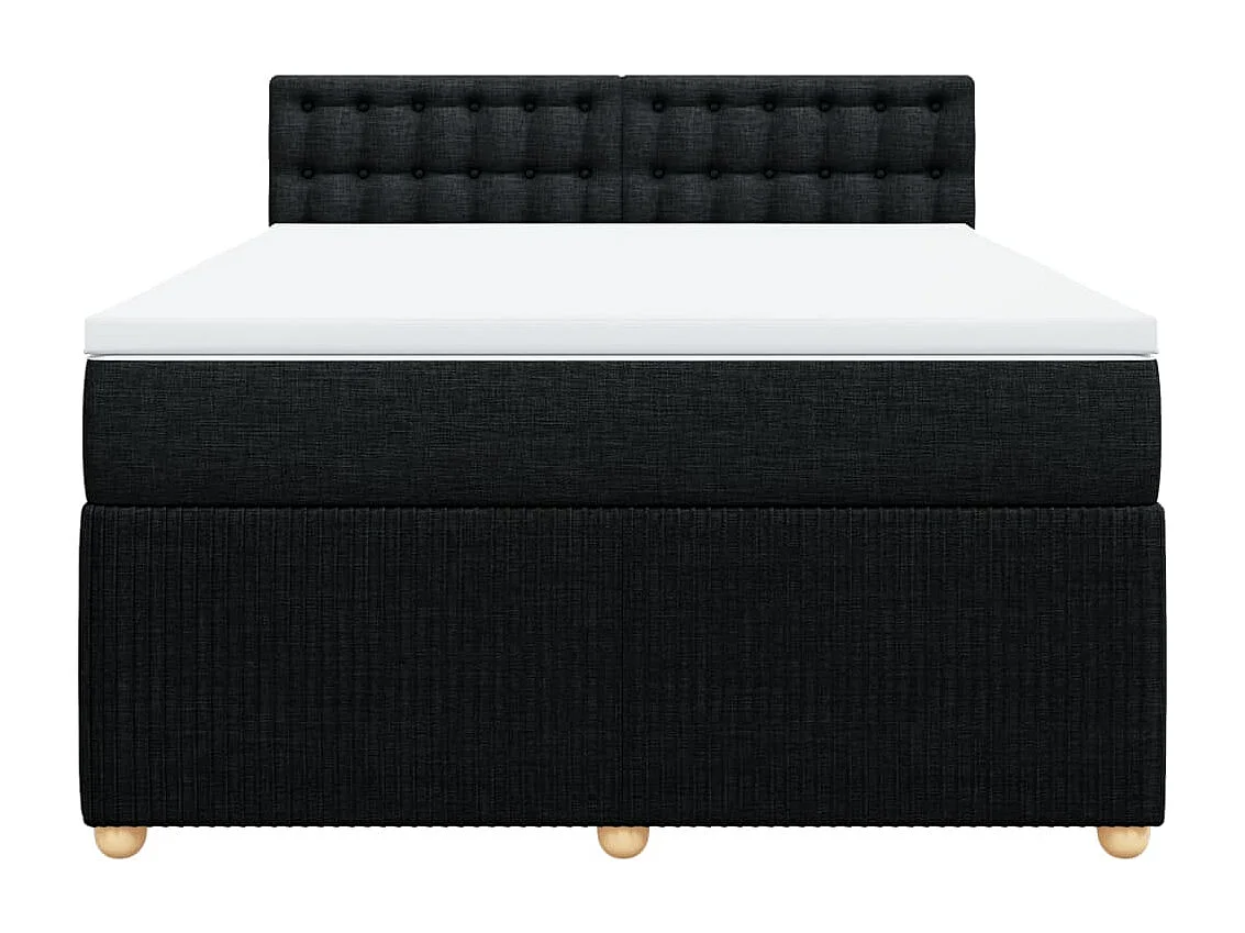 Sommier à lattes de lit avec matelas Noir 140x200 cm Tissu