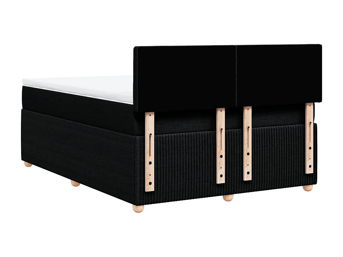 Sommier à lattes de lit avec matelas Noir 140x200 cm Tissu