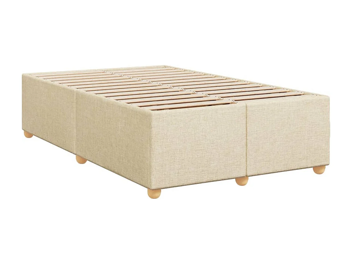 Cama box spring con colchón tela color crema 120x200 cm