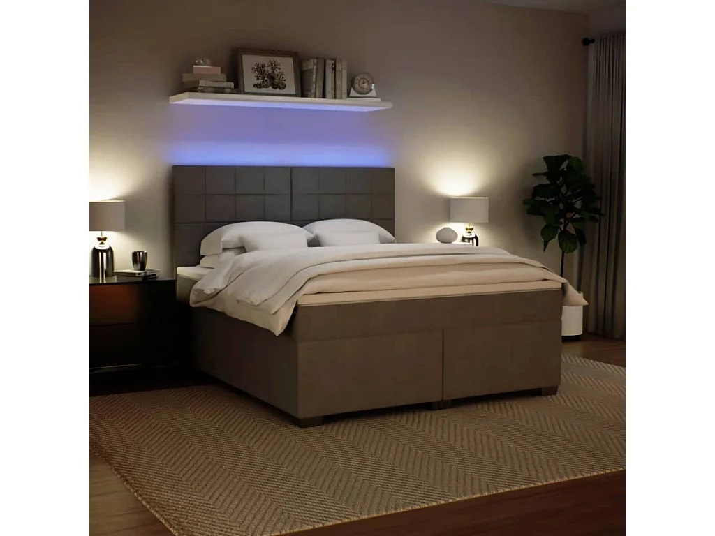 Sommier à lattes de lit et matelas Gris clair 180x200cm Velours