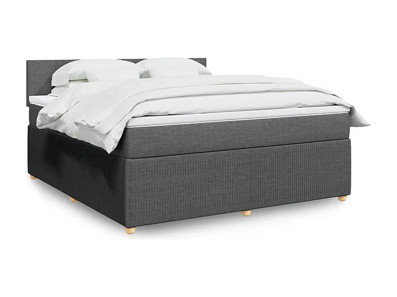 Sommier à lattes de lit avec matelas Gris foncé 180x200cm Tissu