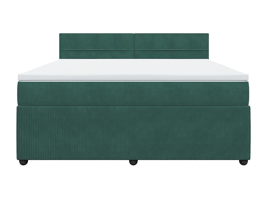 Sommier à lattes de lit et matelas Vert foncé 180x200cm Velours
