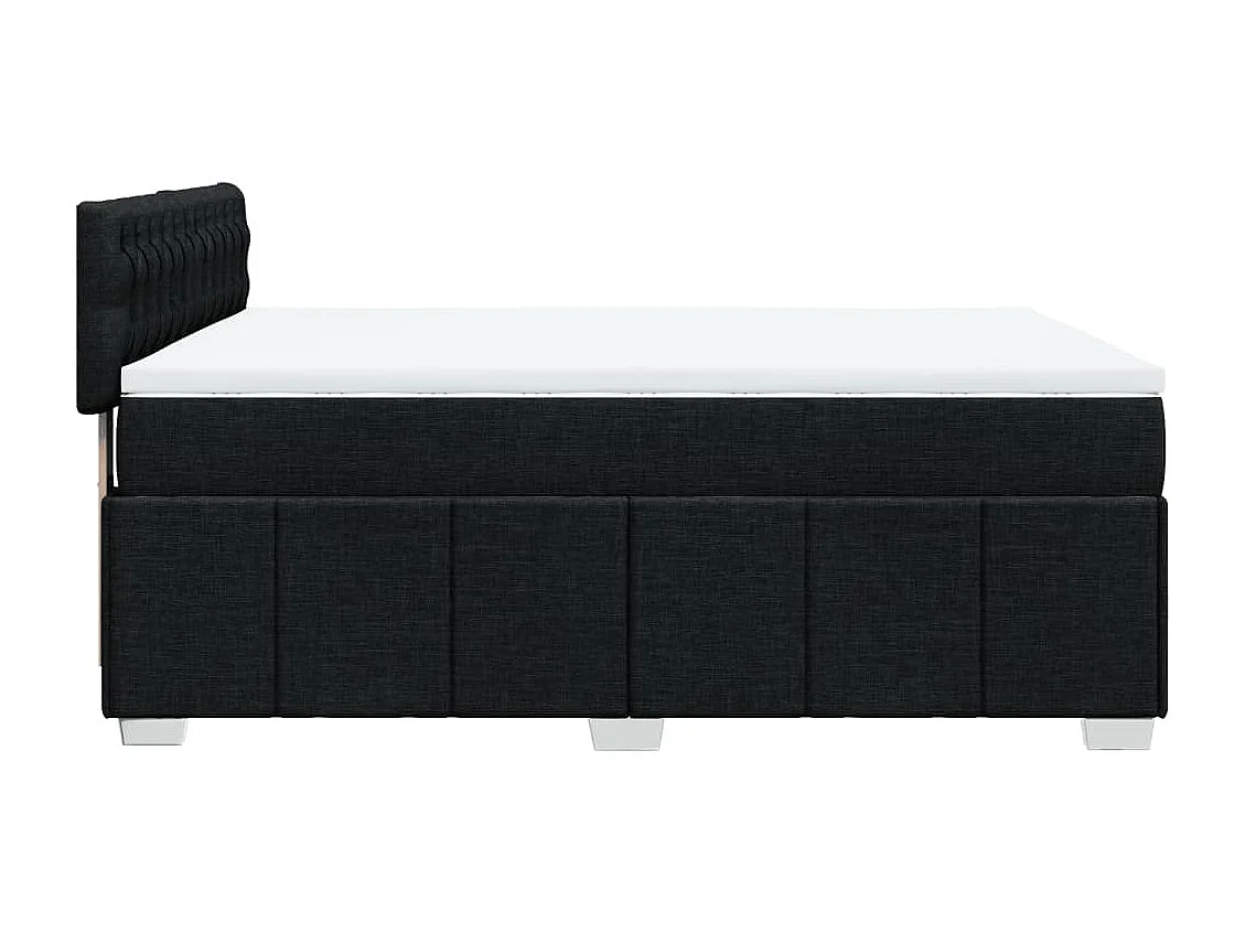 Cama box spring con colchón tela negro 160x200 cm