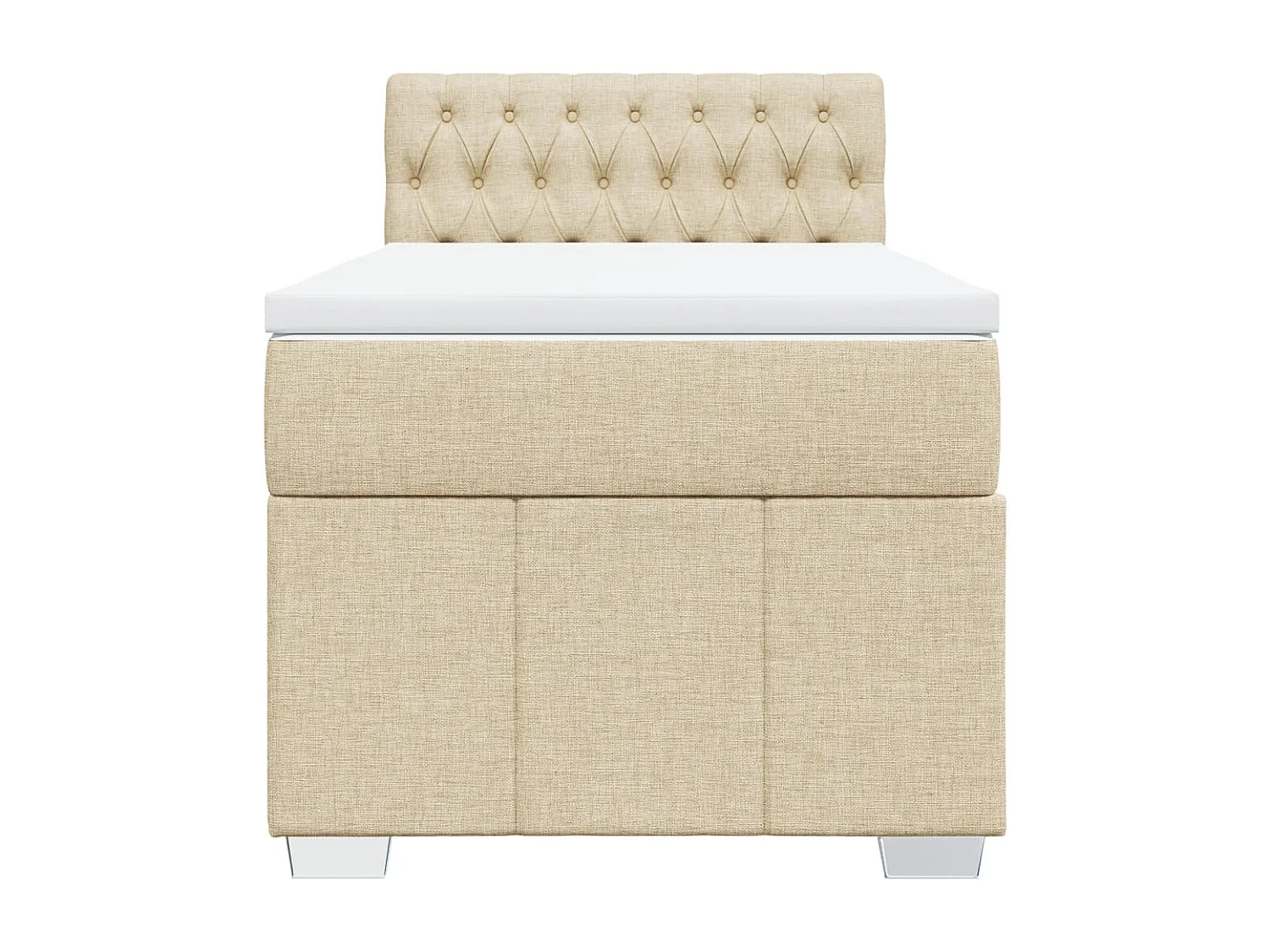 Sommier à lattes de lit et matelas Crème 90x190 cm Tissu