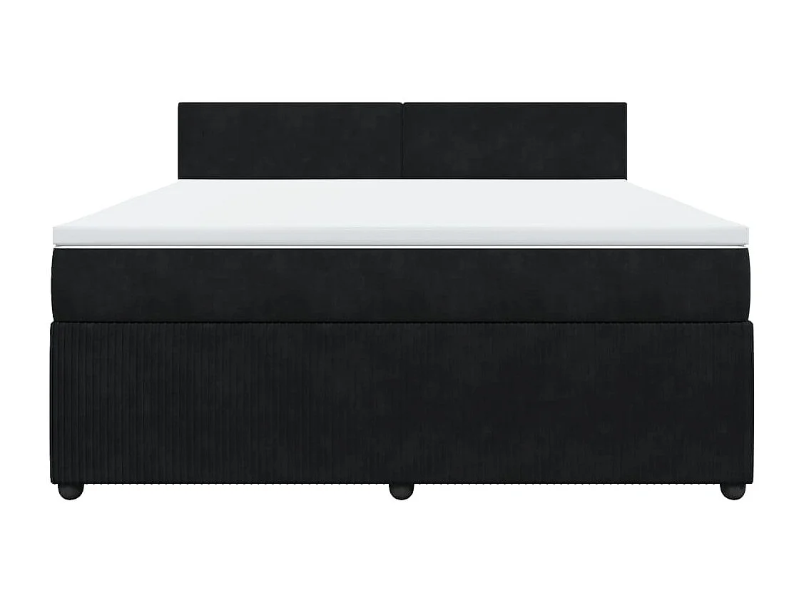 Sommier à lattes de lit avec matelas Noir 180x200 cm Velours