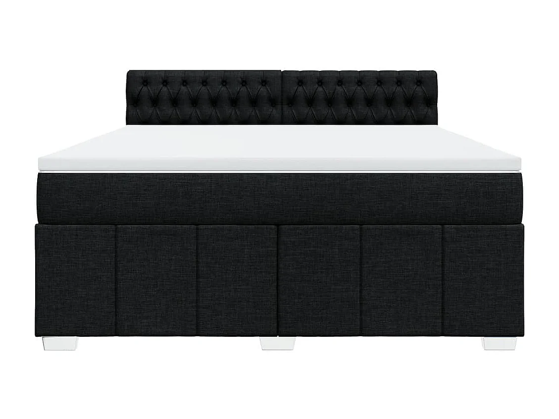 Sommier à lattes de lit avec matelas Noir 180x200 cm Tissu